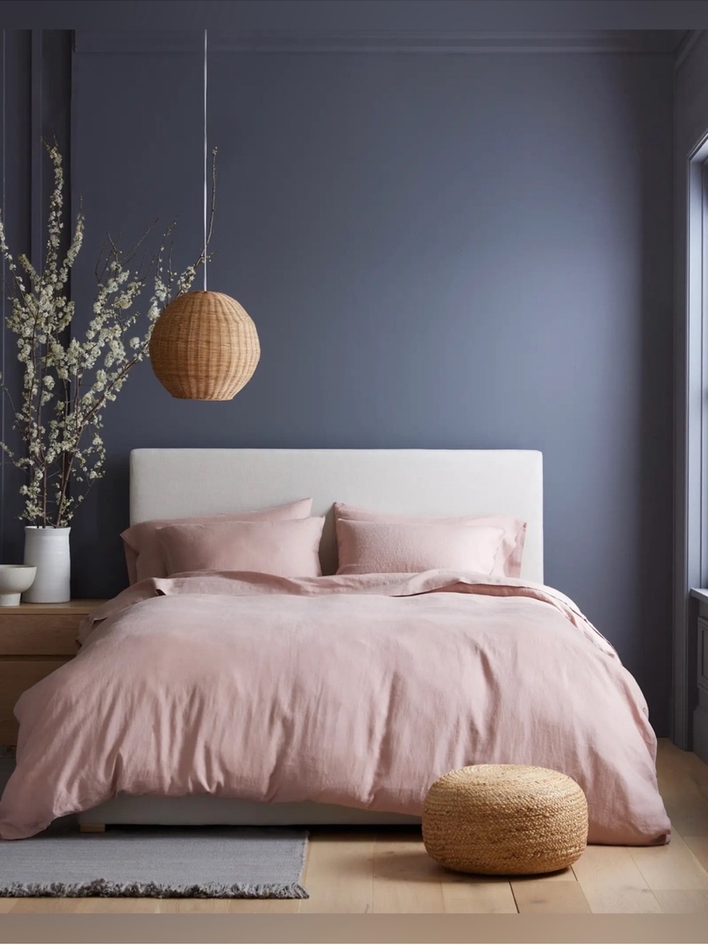 Quince Dusty Mauve European Linen Duvet Cover - Queen